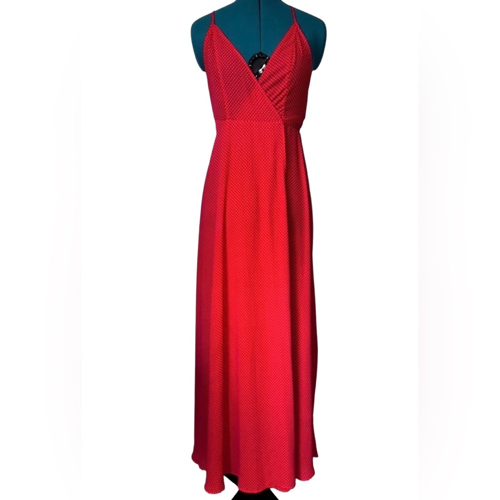 Forever 21 Red and White Polka Dot Maxi Wrap Dress Size M